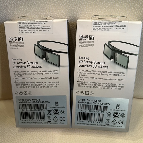 Samsung 3D Active Glasses SSG-4100GB NWT in sealed box x 2 - Picture 3 of 6